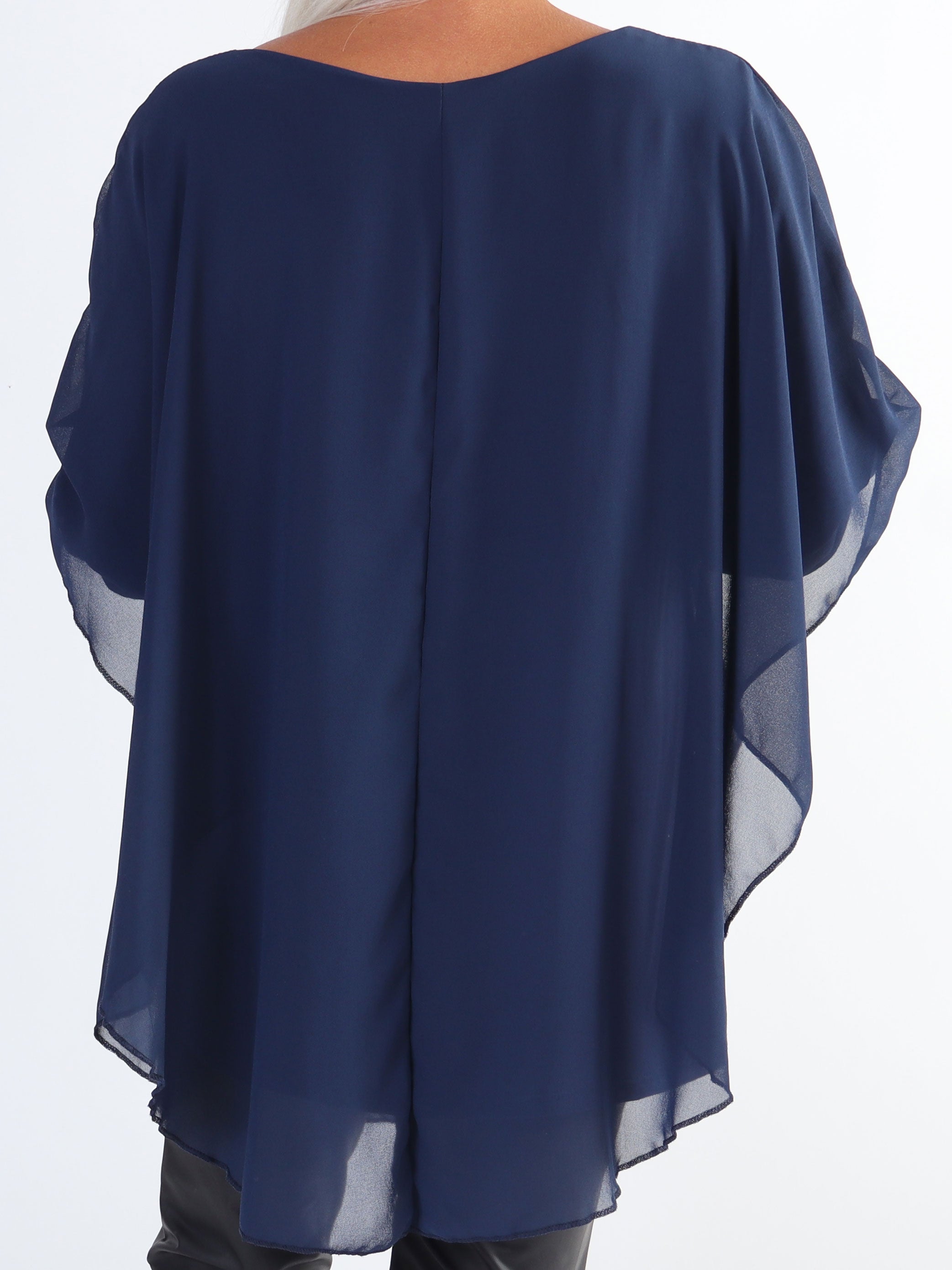 Kenya Shirt - Plus size tunika med chiffonglager